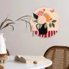 Vaas - Bloemen - Vlinder - Rood Wandcirkel plexiglas klein -sfeer4