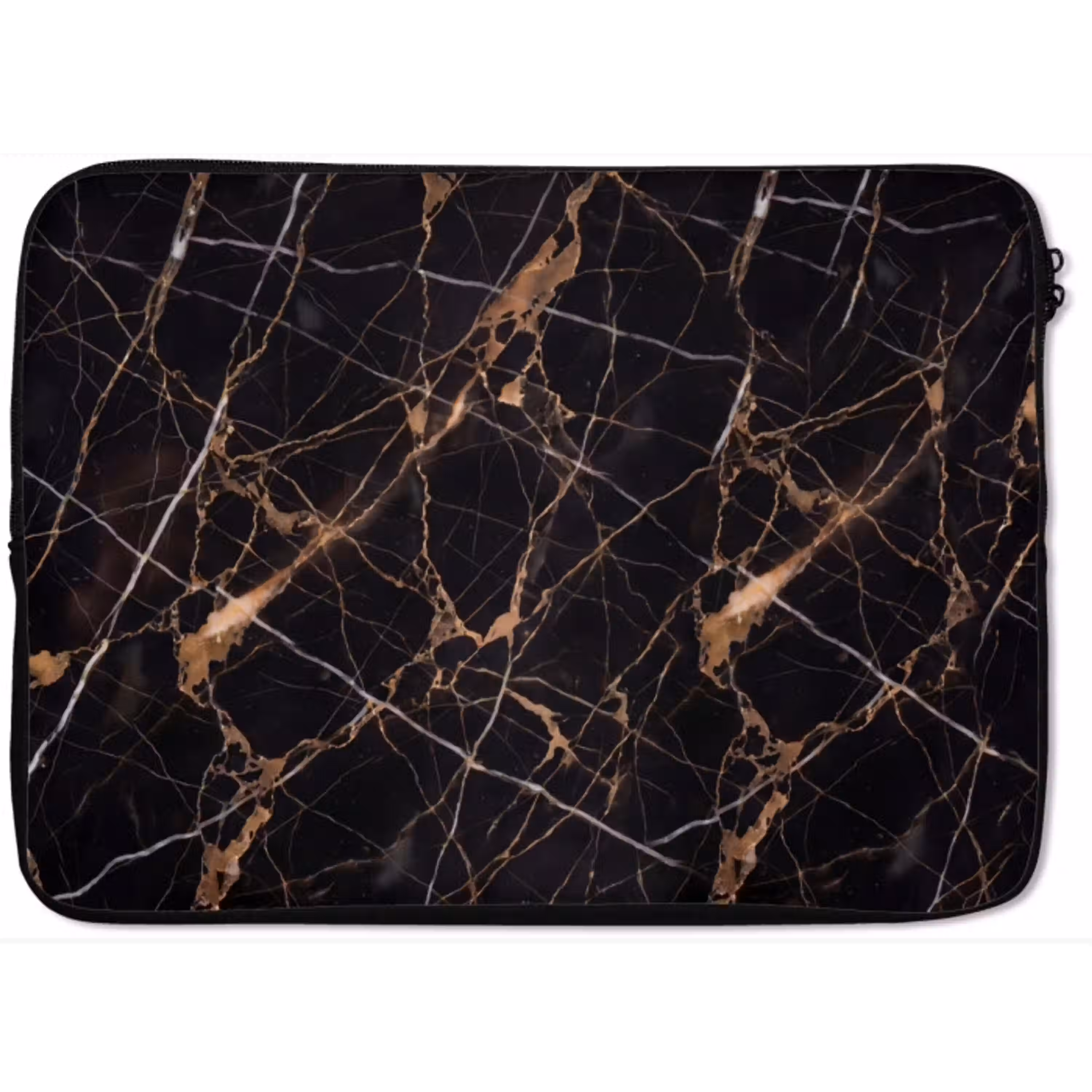 Marmer - Goud - Abstract - Zwart laptophoes neopreen klein -zkaufland3dotto