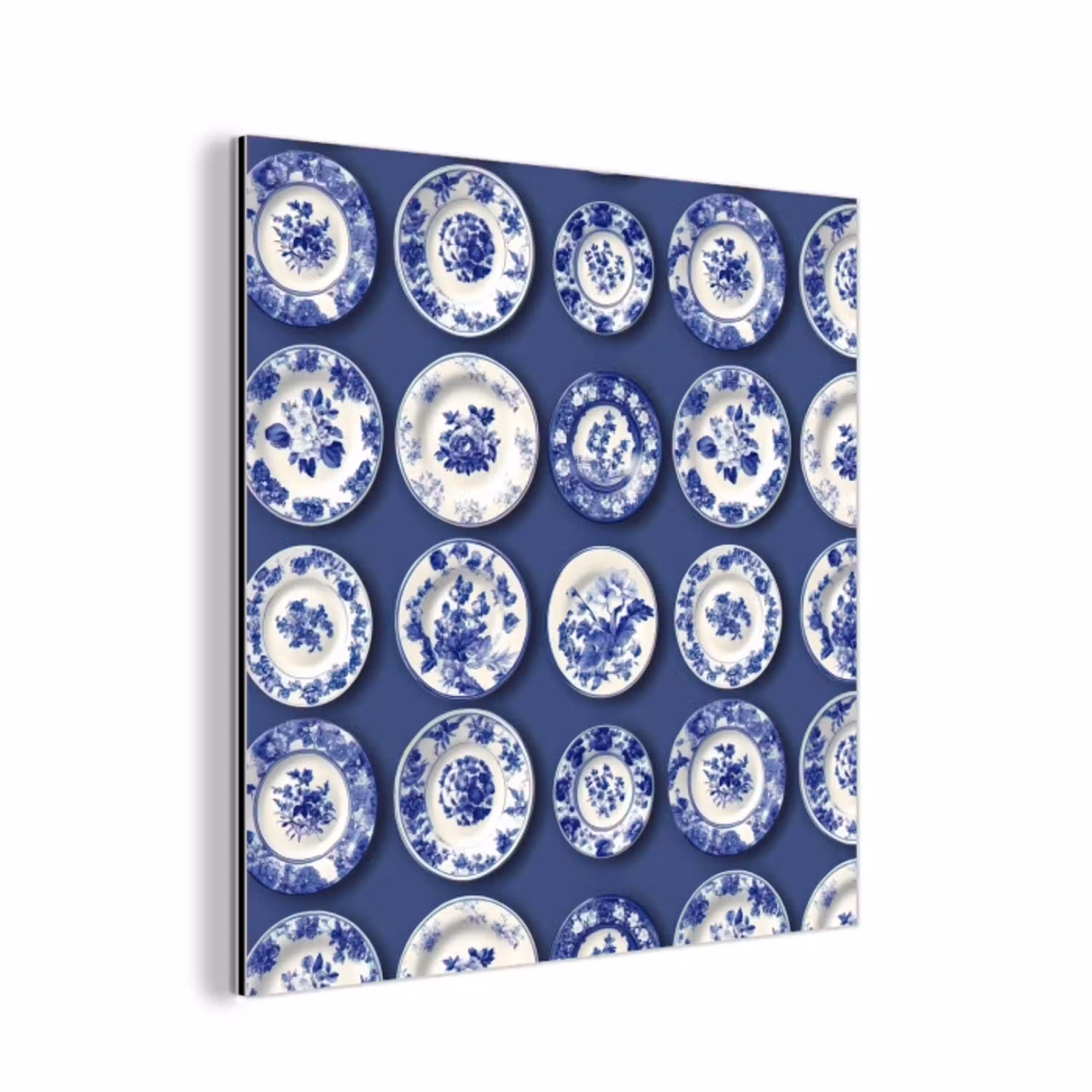 Borden - Floraal - Blauw aluminium wit klein 46 -3d