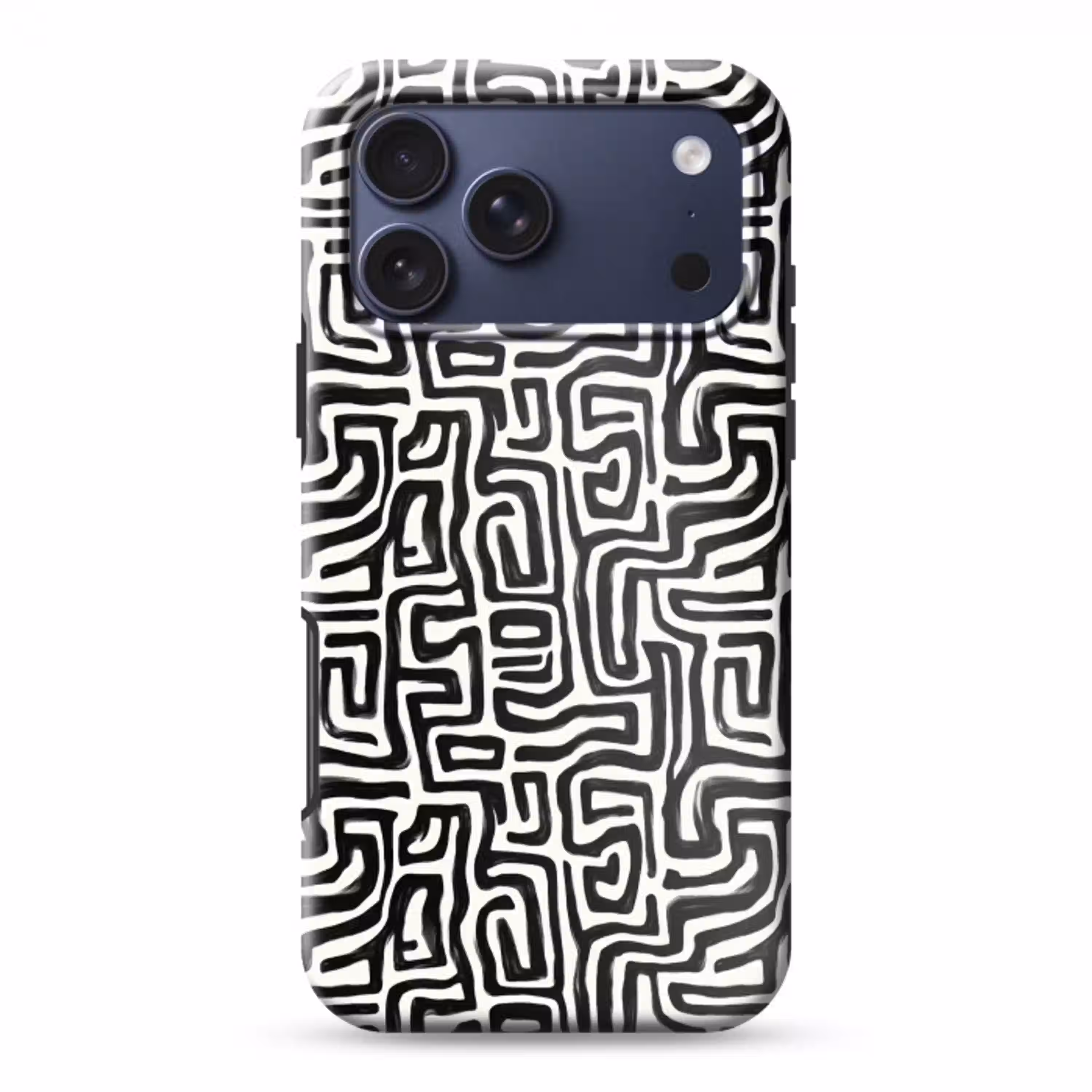 Grafisch - Lijnen - Zwart - Wit Toughcase MagSafe Apple iPhone 17 Pro Max klein 1019 -3d