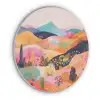 Golvende heuvels - Abstracte planten - Dromerig Akoestische PET Vilt - Rond klein -3d