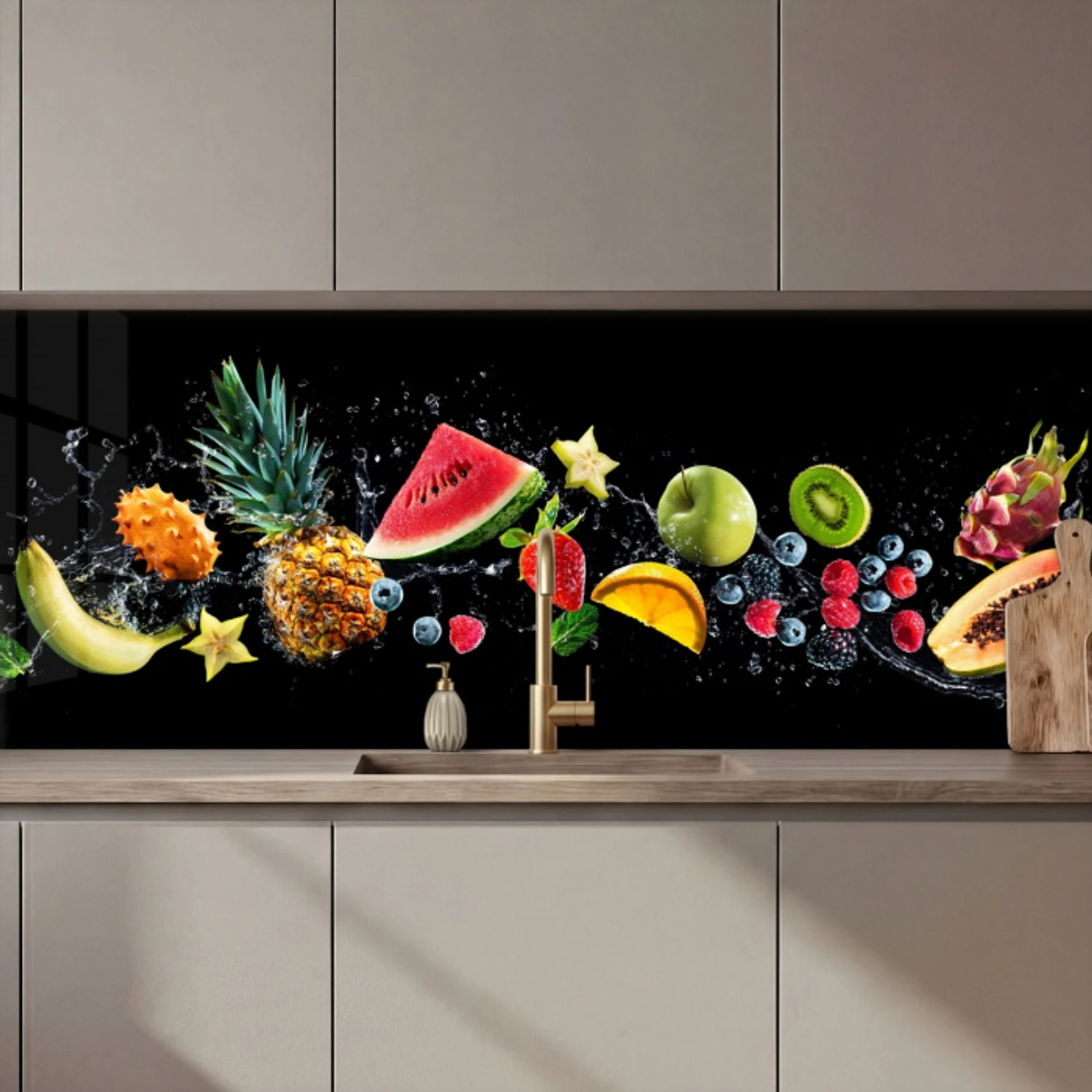 Splash - Fruit - Zwart keuken achterwand 2 middel zz_3dshopping