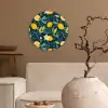 Bloemen - Bladeren - Citroenen - Blauw Wandcirkel plexiglas klein 852 -sfeer1