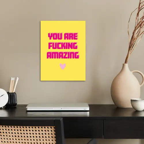 Geel - Valentijn - Tekst poster papier klein -sfeer1