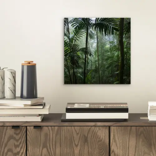 Regenwoud - Tropisch - Jungle - Bomen - Planten aluminium wit klein -sfeer1