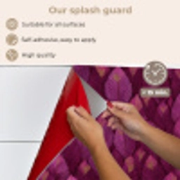 Bladeren - Patroon - Burgundy keuken achterwand spatscherm klein 900 -spatscherm_EN