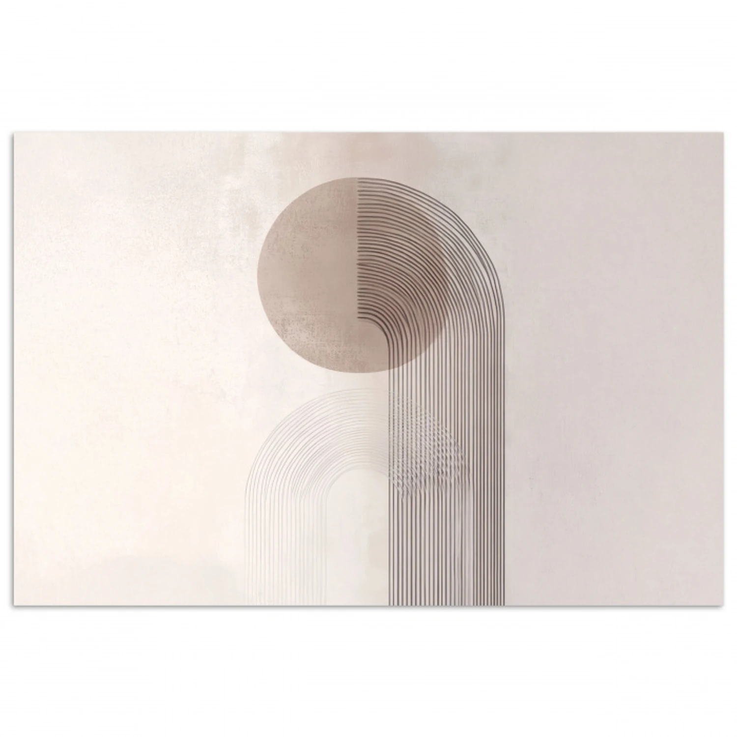 Minimalistisch - Cirkel - Lichtgrijs poster papier klein -3d