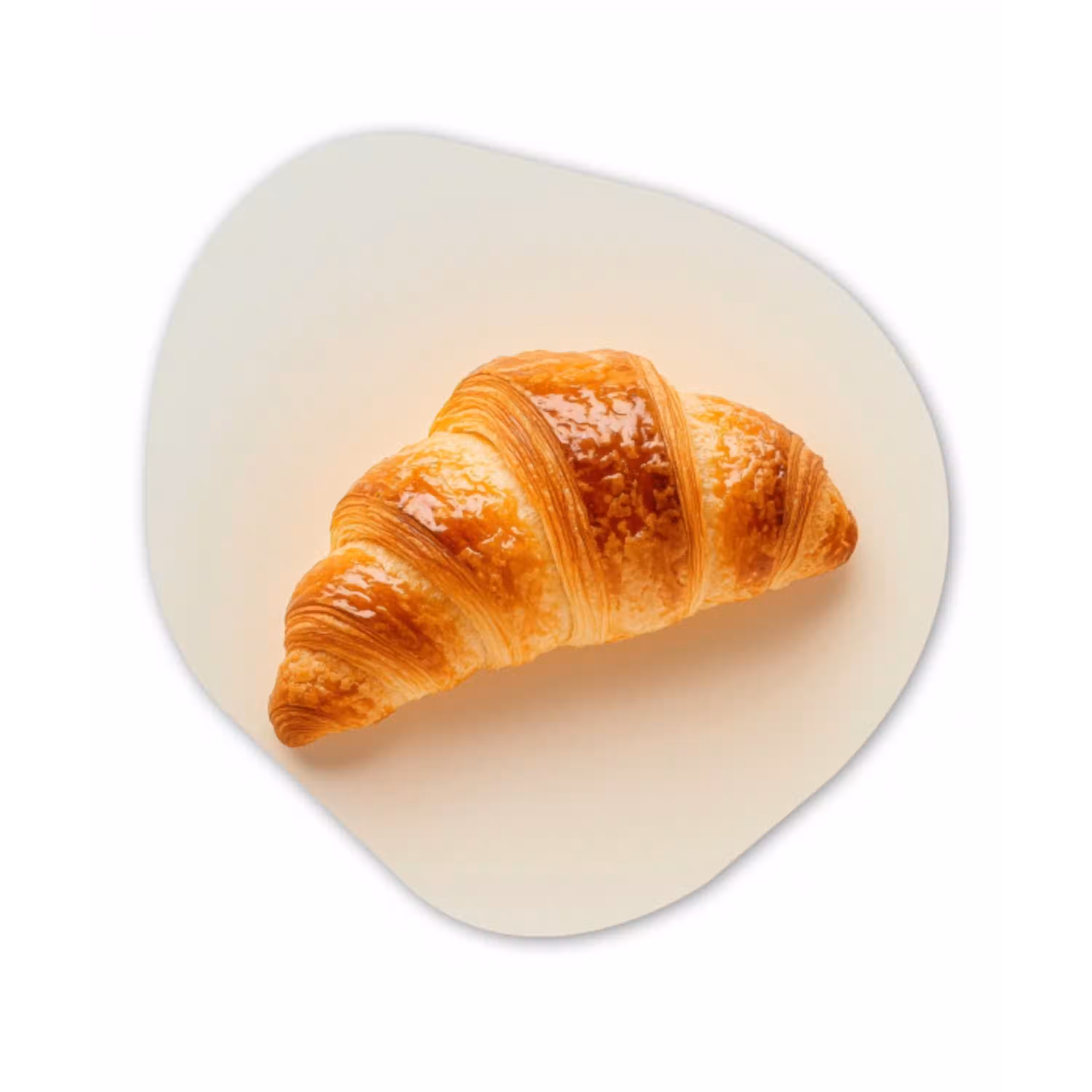 Croissant - Brood - Beige Wandcirkel Organisch Plexiglas middel -3d