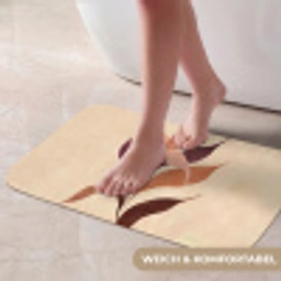 Minimalistisch - Bloem - Bladeren - Beige Badmat klein -USP_ZachtDE