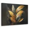 Gouden Bladcompositie – Botanische Luxe Textielframe zwart klein -3d
