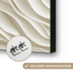 Golven - Wit - Minimalistisch Textielframe zwart klein 947 -USP_ophangsysteemNL