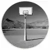 Basketbalpaal - Landschap - Zand - Wit Wandcirkel plexiglas klein -3d