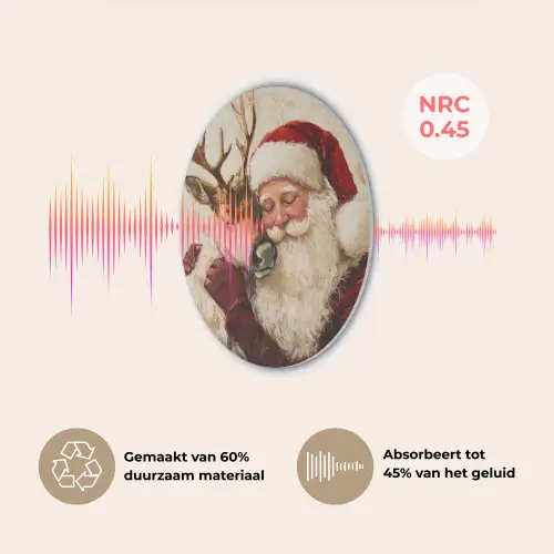 Kerstman - Rendier - Kerst - Christmas Akoestische PET Vilt - Rond klein -USP_NL