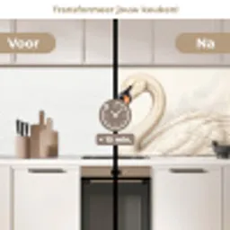Zwanen - Hartvorm - Dieren keuken achterwand 2 middel -voor-na2_NL