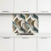 Abstract - Golven - Kleurrijk keuken achterwand 2 middel 865 -3d