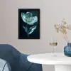 Bladeren - Bloem - Glazen - Donkerblauw fotolijst zwart zonder passe partout klein -sfeer4