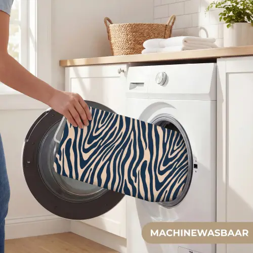 Zebra - Patroon - Blauw - Beige WCmat klein 1009 -USP_WasbaarNL