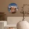 Schotse Hooglander - Koeienkop - Landschap - Natuur - Koe Wandcirkel kunststof plaat 5mm dik klein -sfeer1