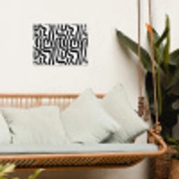 Modern - Lijnen - Zwart tuinposter los doek klein 239 -sfeer7