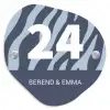 Blauw zebra - Klassiek Naambord Organisch middel -3d