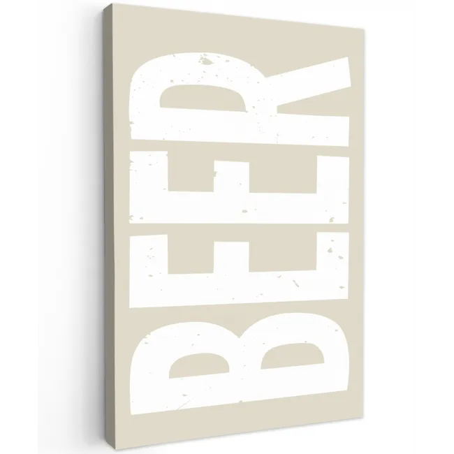 Beer - Japandi - Beige - Decoratie Tuinposter op houten frame 2 cm dik klein -3d