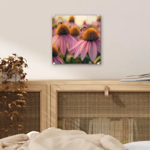 Bloemen - Paars - Bijen plexiglas 5mm klein -sfeer4