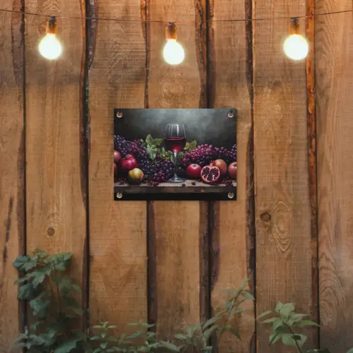Wijn - Fruit - Stilleven tuinposter los doek klein -sfeer1