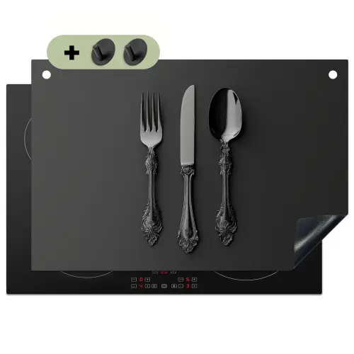 Bestek - Zwart Inductie beschemer met haakjes klein -3d