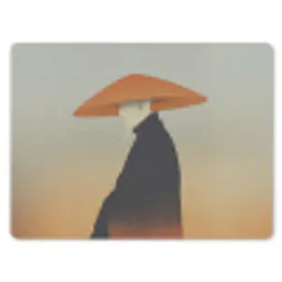 Minimalistisch - Silhouet - Oranje muismat rubber klein -3d