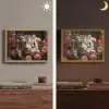 Tijger - Dier - Natuur - Bloemen - Botanisch Light Box met batterij (Wandlamp) middel -sfeer3