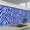 Zebra - Patroon - Kobalt - Blauw keuken achterwand 2 middel 871 -3d_schuin