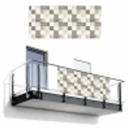 Patroon - Dambord - Houtnerf Balkonbeschermer Duitsland klein 596 -3d