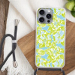 Modern - Bloemen - Groen Hoesje iPhone 16 Pro Max met koord klein 804 -sfeer4