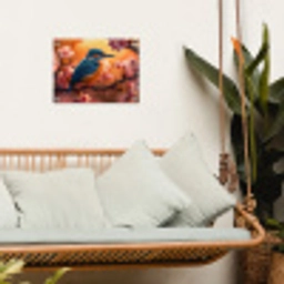 IJsvogel in de Bloesemtak tuinposter los doek klein -sfeer7