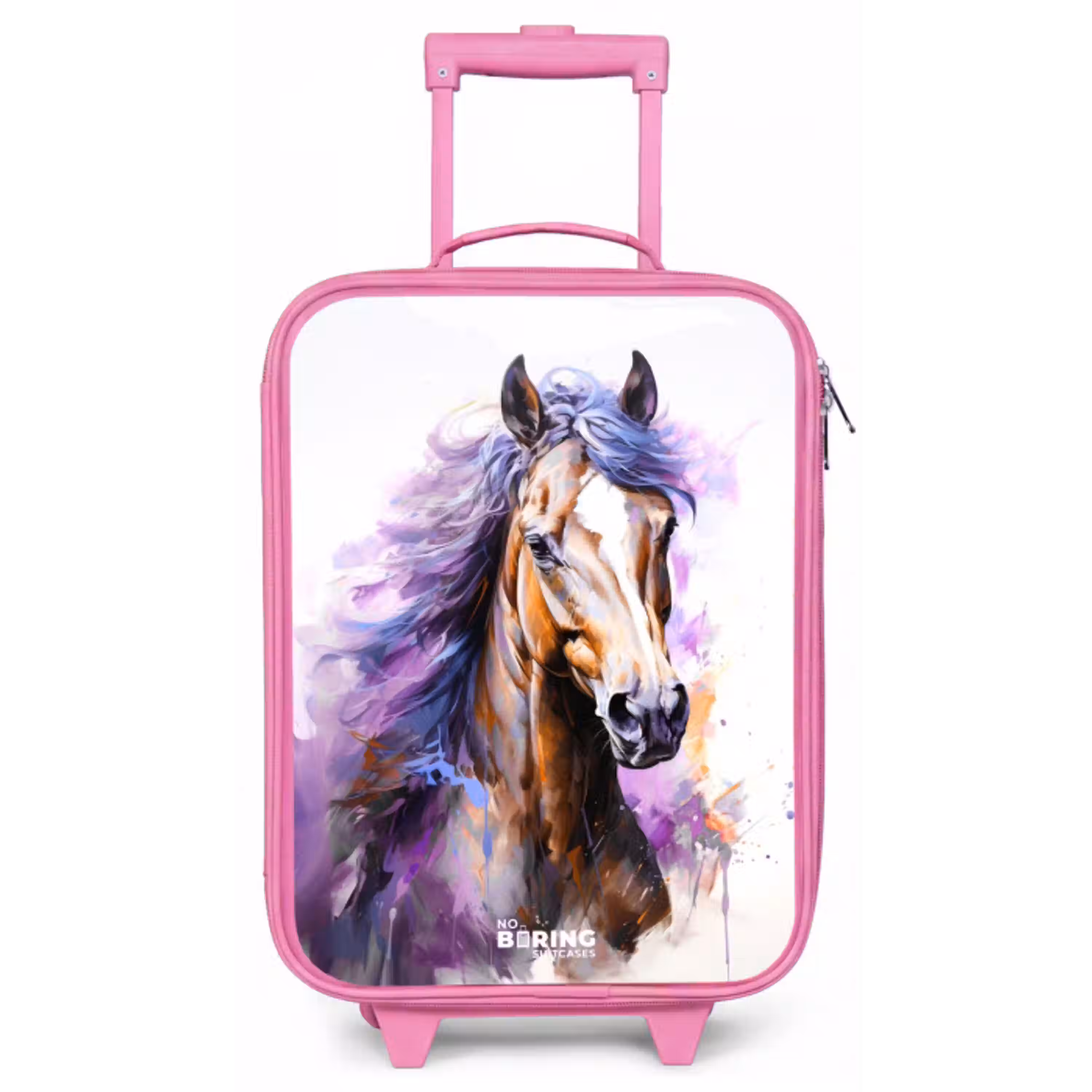 Aquarel paard met paarse manen Kinderkoffer - Roze klein -zz3dotto