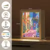 Geel - Blauw - Oranje - Huis Light Box met kabel (Tafellamp) klein -USP_NL