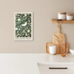 Groen - Vogel  - Bloemen KitchenYeah - Keuken - Canvas klein -sfeer1