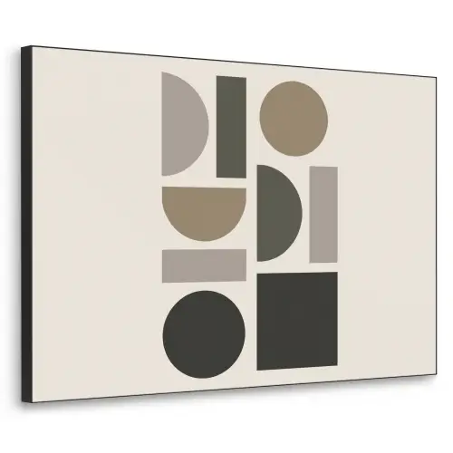 Natuurlijke tinten - Grafisch - Verticale compositie Textielframe zwart klein -3d