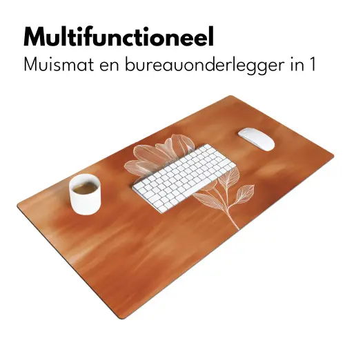 Bloem - Minimalistisch - Wit Muismat XXL klein -sfeer4