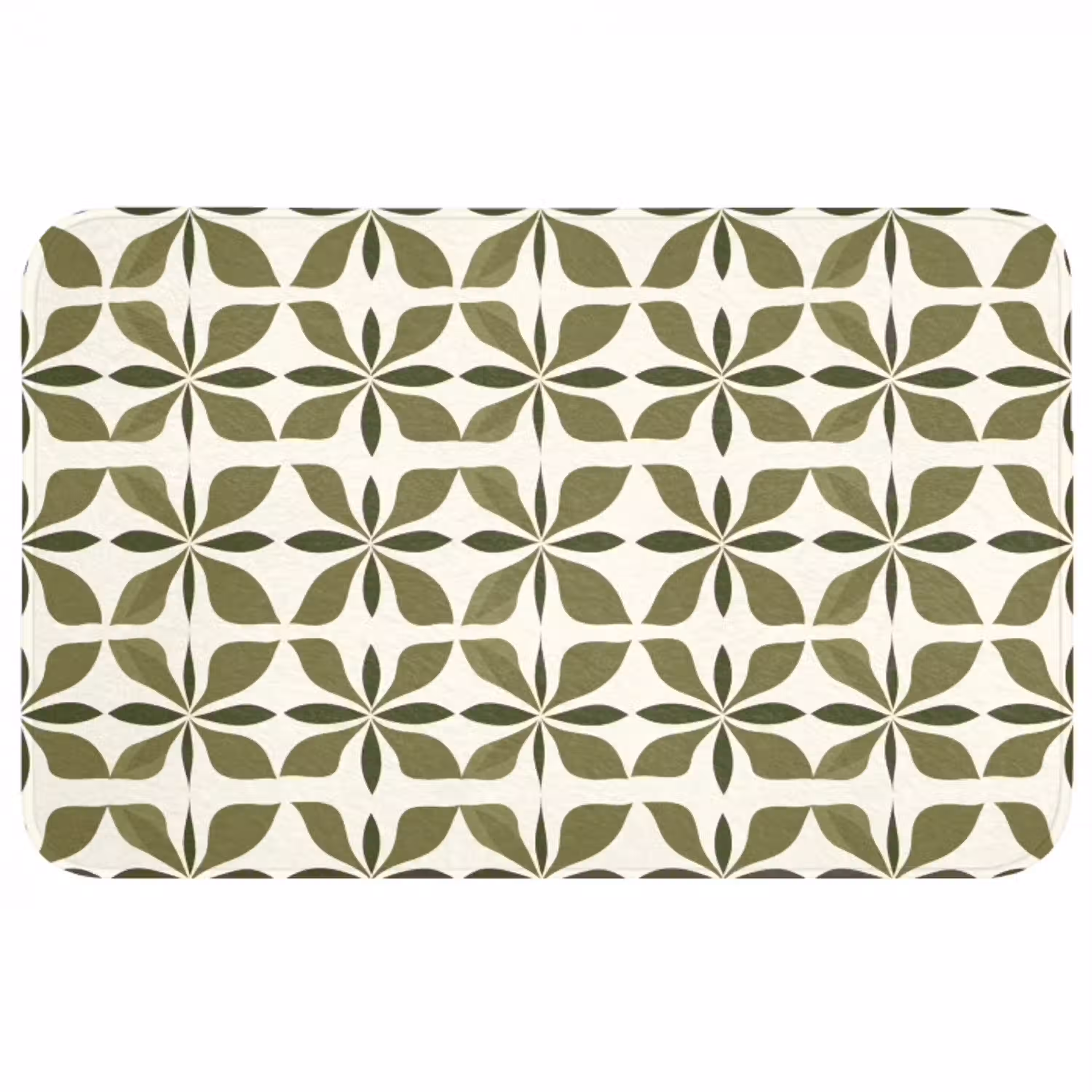 Botanisch - Retro - Groen Badmat middel 997 -3d