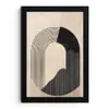 Grafisch gebogen motief - Beige fotolijst zwart zonder passe partout klein -3d