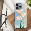 Tulpen - Roze accenten - Blauw Hoesje iPhone 16 Pro Max met koord klein -sfeer4