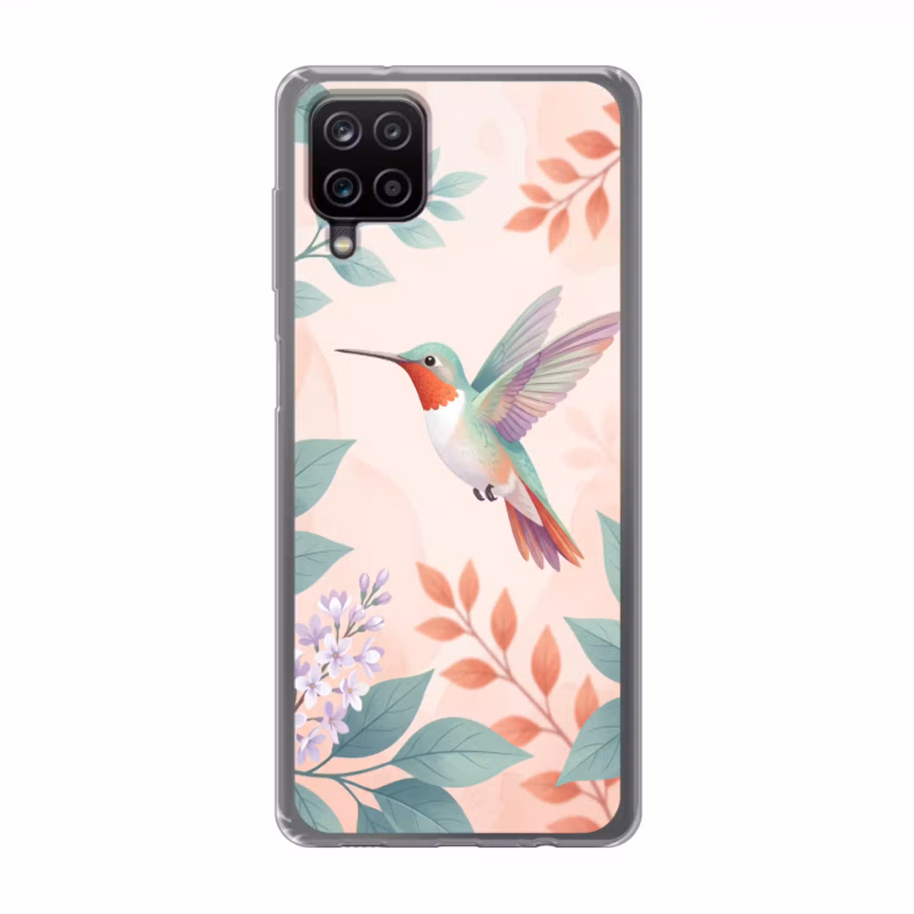 Kolibrie - Vliegen - Natuur - Illustratie - Kleurrijk Telefoonhoesje Samsung Galaxy A12 klein -3d
