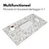 Wit - Penseelstreken - Reliëfeffect Muismat XXL klein 681 -sfeer4