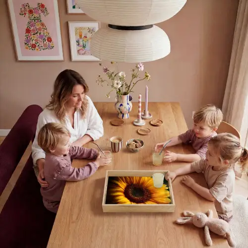 Geel - Zonnebloem - Zomers Dienblad Rechthoek middel -sfeer4