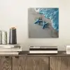 Zeesterren - Zand - Zee - Blauw aluminium wit klein -sfeer1