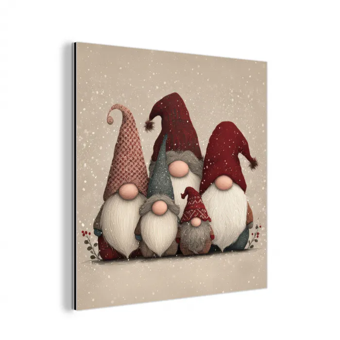 Kabouters - Kerst - Sneeuw - Puntmutsen aluminium wit klein -3d