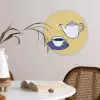 Theepot - Kopje - Beige - Illustratie Wandcirkel kunststof plaat 5mm dik klein -sfeer4