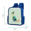 Staart - Dino - Minimalistisch - Blauw Kinderrugzak - Blauw middel -productfoto_formaten