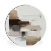 Penseelstreken - Balans - Beige - Bruin Wandcirkel aluminium klein -3d